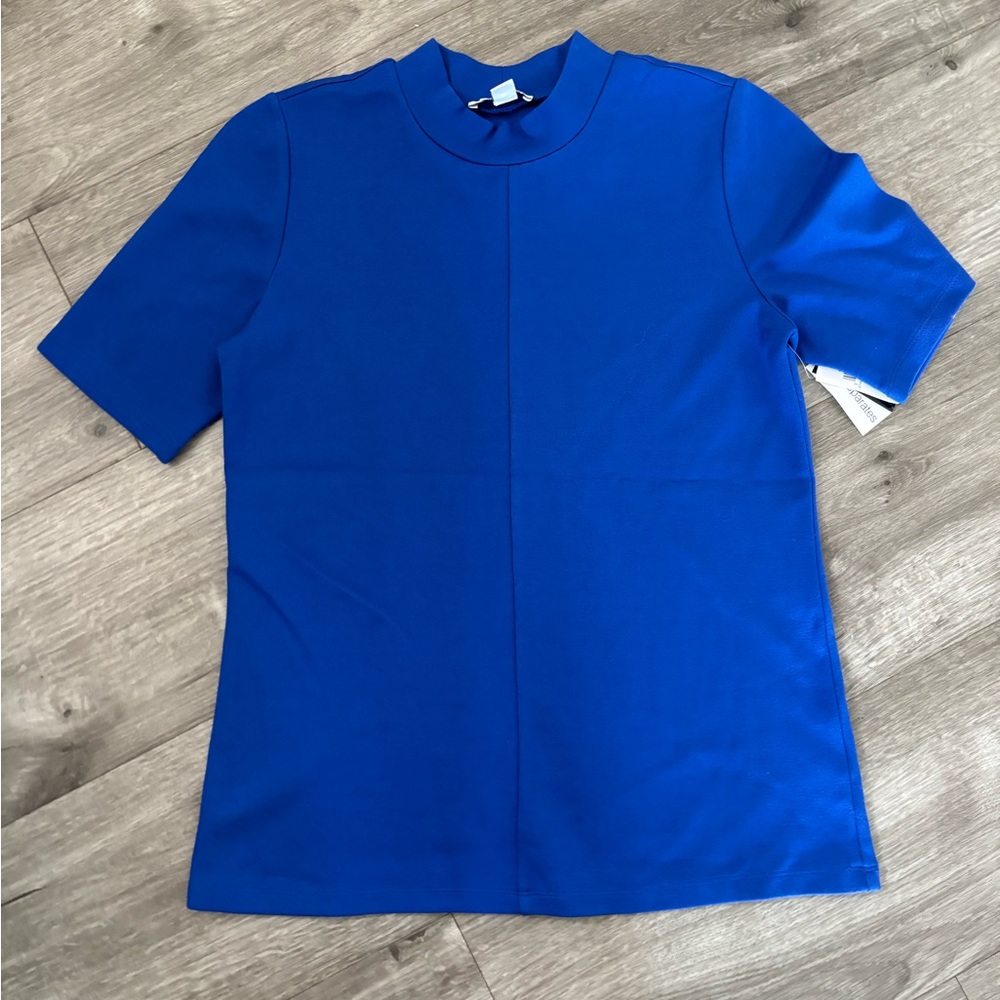 Blue Short Sleeve Blouse